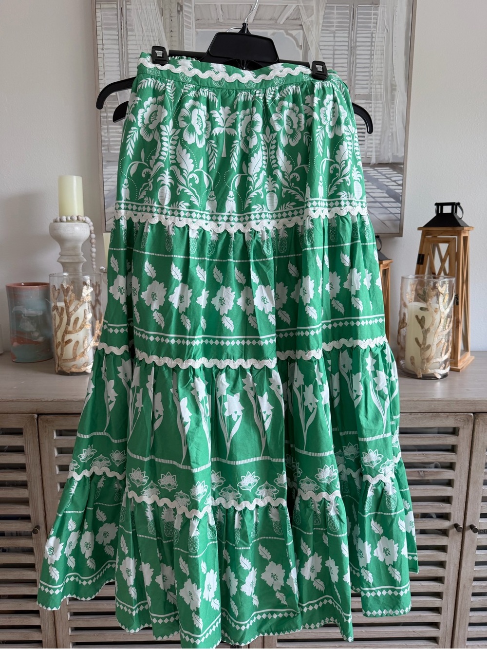 Sugarlips Wave Trimmed Print Maxi Skirt